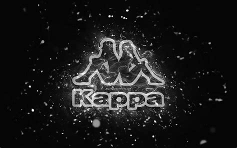 Kappa white logo, white neon lights, creative, black abstract ...