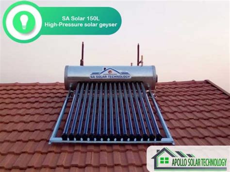 150 Liter Integrated SA Solar High-Pressure solar geyser – Apollo Solar ...