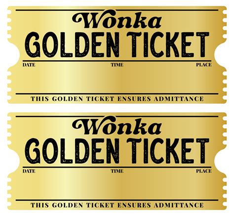 Willy Wonka And The Chocolate Factory Golden Ticket Template