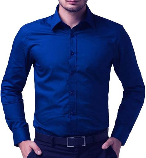 Being Fab Men's Solid Formal Blue Shirt For ₹599 45% off Slim Fit ...