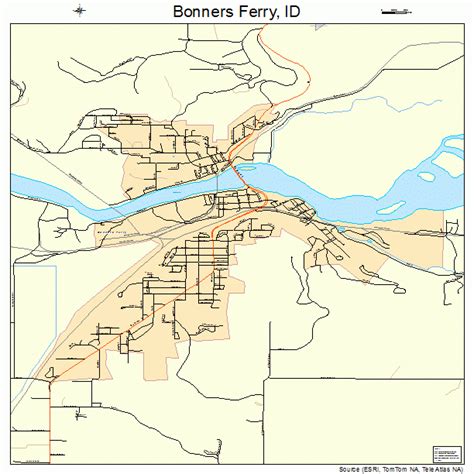 Bonners Ferry Idaho Street Map 1609370