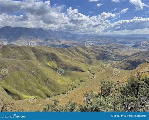 Green Mountains Drakensberg Amphitheatre Tugela Falls Stock Photo - Image of southafrica ...