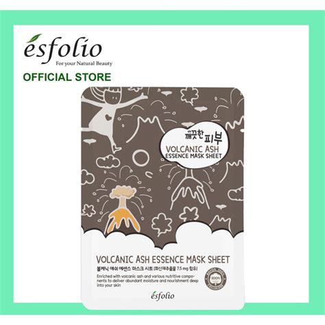 Esfolio Pure Skin Volcanic Ash Essence Mask Sheet 25ml | Shopee ...