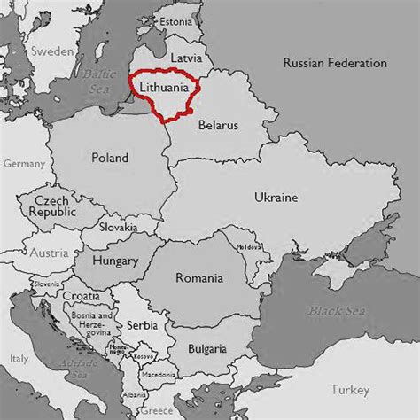 Map of Lithuania and surrounding countries. | Download Scientific Diagram