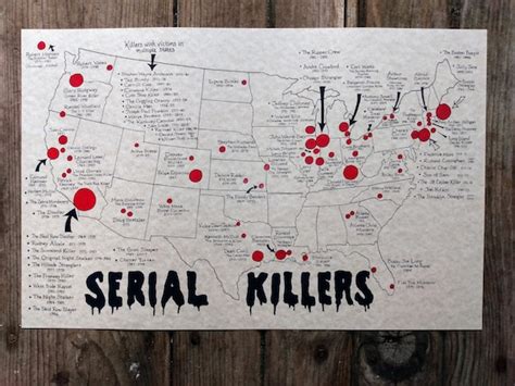 American Serial Killers Map - Etsy