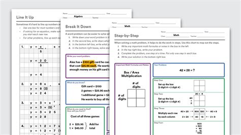 Printable Math Graphic Organizers