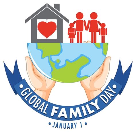 Free Vector | Global family day logo design