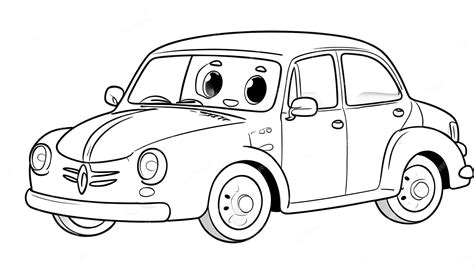 Premium Photo | Coloring Book Cartoon Vector Illustration of Black and White Car Illustration ...