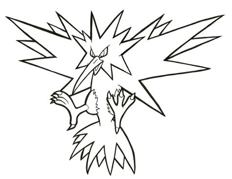 Zapdos Pokemon Coloring Pages Printable - Free Pokemon Coloring Pages