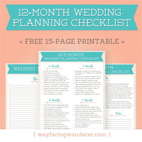 Printable Wedding Planning Timeline