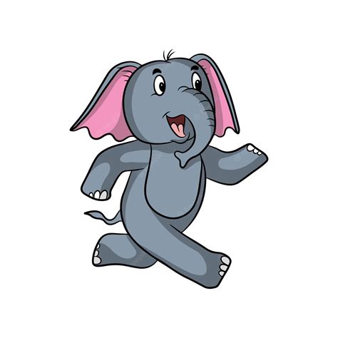 Premium Vector | Cartoon cute elephant illustration design running