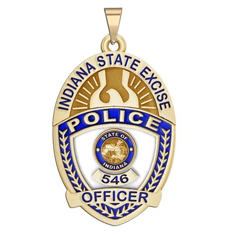 Personalized Indiana State Excise Police Badge with Your Rank and Number - PG101582