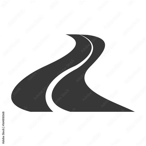 road silhouette isolated icon vector illustration design Stock Vector | Adobe Stock