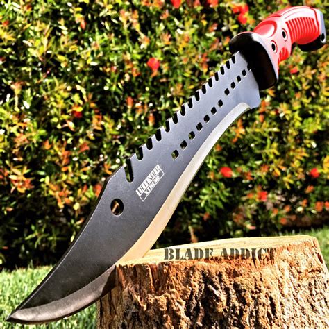 15.5" TACTICAL HUNTING SURVIVAL BLADE MACHETE Rambo Knife Sword Camping RED - MEGAKNIFE