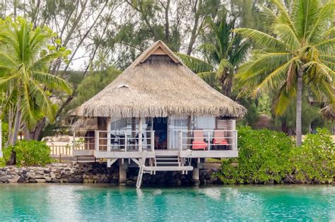 Overwater Bungalows, French Polynesia Stock Photo - Image of beautiful ...