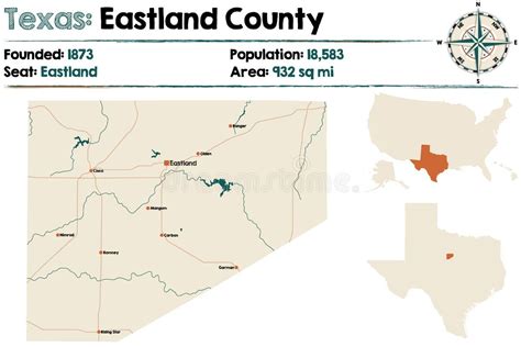 Eastland County Map Texas Stock Illustrations – 9 Eastland County Map ...