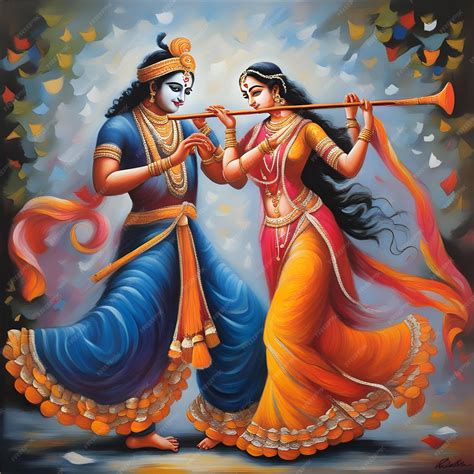 Premium AI Image | Radha krishna painting AI generated image