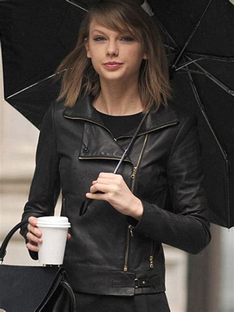 Taylor Swift Black Leather Jacket - Just American Jackets