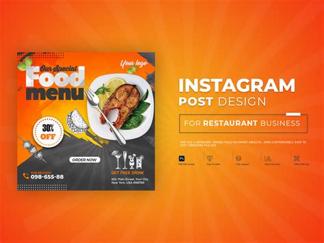 Restaurant Instagram post by Kamrun Lima on Dribbble