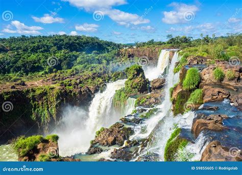 Iguazu Falls, on the Border of Argentina, Brazil, and Paraguay Stock ...