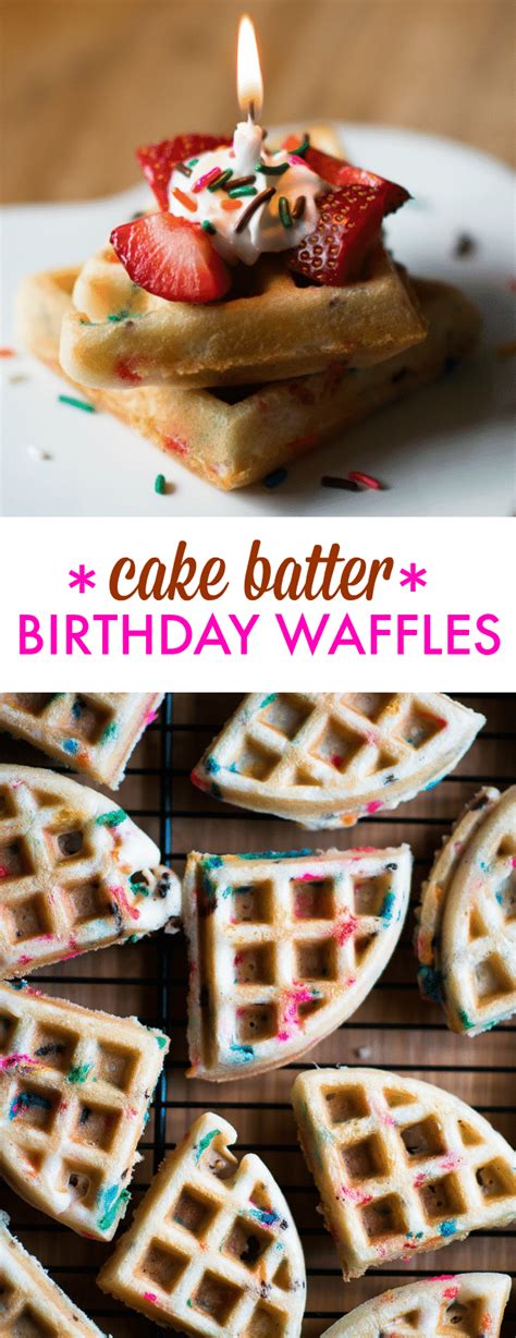 Cake Batter Birthday Waffles - Festive Funfetti Cake Mix Waffles!