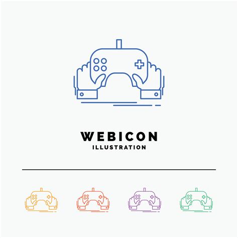 game. gaming. mobile. entertainment. app 5 Color Line Web Icon Template isolated on white ...