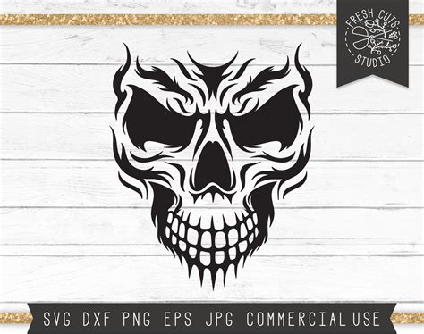 Skull SVG Cut File Halloween Skull Face SVG Horror SVG - Etsy