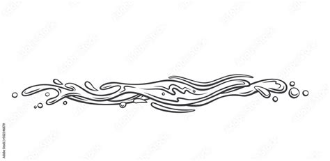 Drops and splashes of water. Outline vector illustration of the water splash element. Stock ...