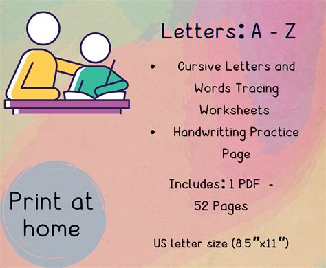 Printable Cursive Alphabet Worksheets Handwritting Practice - Etsy