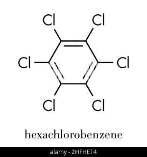 Hexachlorobenzene (perchlorobenzene, HCB) banned fungicide molecule ...