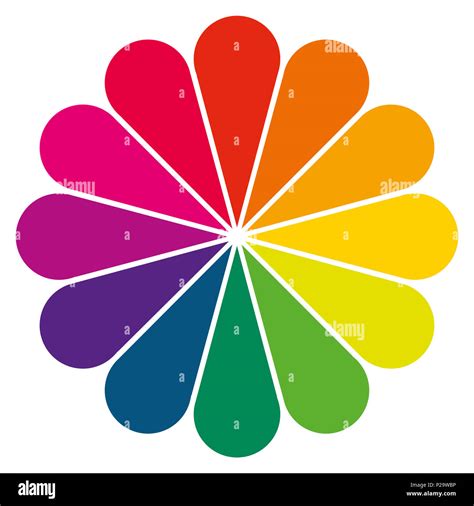 Simple floral shaped color wheel with selected colors Stock Photo - Alamy