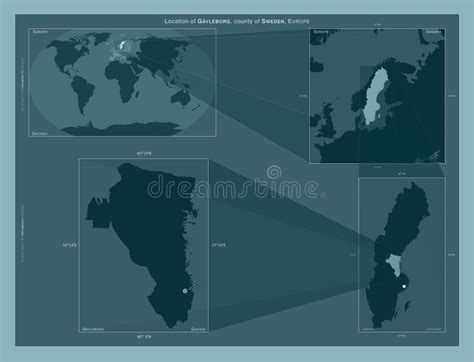 Gavleborg, Sweden. Described Location Diagram Stock Illustration - Illustration of capital ...