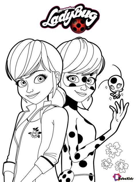 Miraculous ladybug free coloring page for kids - BubaKids.com