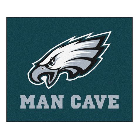 FANMATS Philadelphia Eagles Green Man Cave 5 ft. x 6 ft. Area Rug-14355 ...