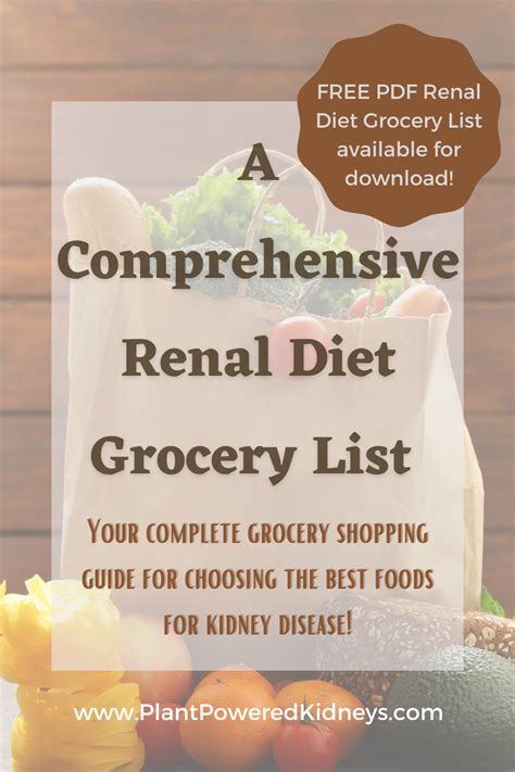 Renal Diet Grocery List: A Comprehensive Guide + Free PDF Download