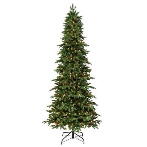 Puleo International 7.5' Pre-Lit Slim Montville Spruce Artificial ...