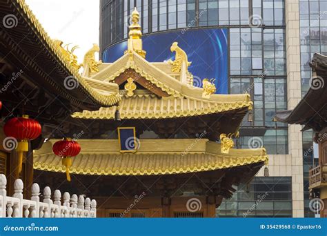 Jing an Temple Interior stock photo. Image of spiritual - 35429568