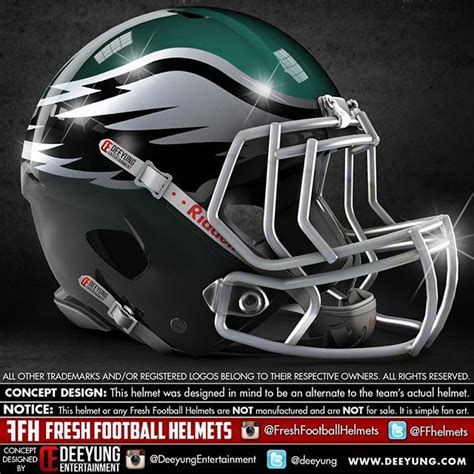 Fresh Football Helmets on Instagram: “Philadelphia Eagles, NFL. Black to green gradient fade on ...