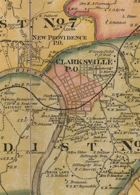 Montgomery County Tennessee 1877 Old Wall Map Reprint With - Etsy