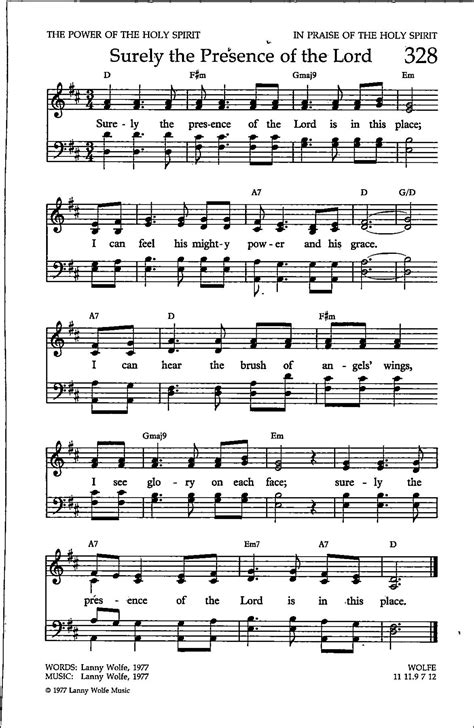 Surely the Presence of the Lord chorus Digital Hymn Tune Sheet Music ...