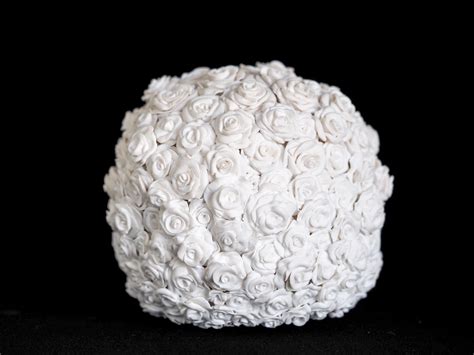 Floral Sculpture Clay Flower Art White Clay Sculpture - Etsy