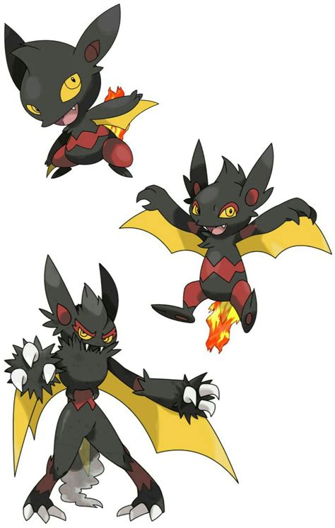 Fakemon: Flabat (Fire), Incendat (Fire) and Infempire (Fire/Dark). Pokemon Free, Pokemon Alola ...