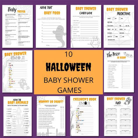 Halloween Baby Shower Games Halloween Party Games Baby - Etsy