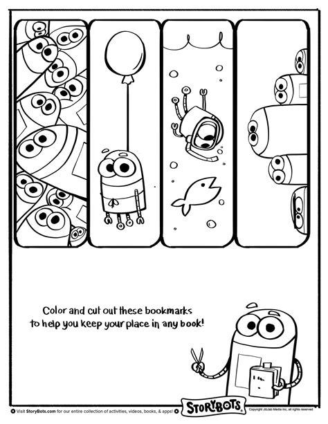 StoryBots Bookmarks | Coloring pages, Coloring bookmarks, Bookmark craft