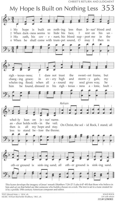 My Hope Is Built on Nothing Less ~ Hymn 353 ‹ First Presbyterian Winter ...