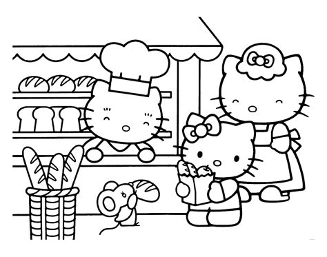 Livre à colorier Family Hello Kittty à imprimer et à mettre en ligne