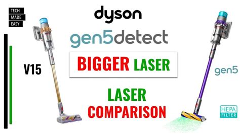 Dyson gen5 vs V15 Laser Comparison Dyson V15 detect absolute Gen5detect - YouTube