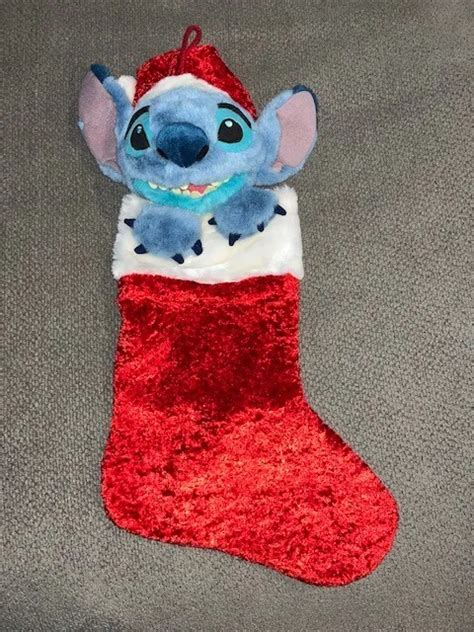 DISNEY PARKS LILO & Stitch Christmas Stocking Plush Hanging Stuffed 22" Xmas $99.99 - PicClick