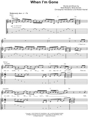 3 Doors Down Sheet Music to download and print