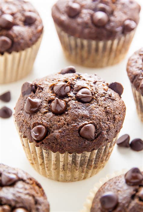 Healthy Double Chocolate Banana Muffins - Baker by Nature